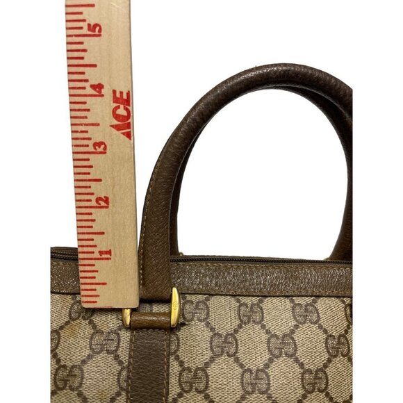 Vintage Gucci GG Supreme Boston Bag Sherry Line Handbag Logo PVC Leather - Picture 13 of 16